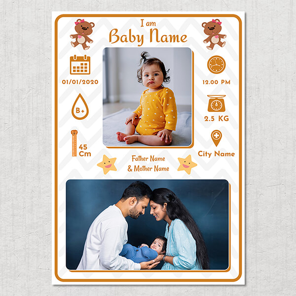 Custom Cute Pouting Baby Design Acrylic Photo Frame