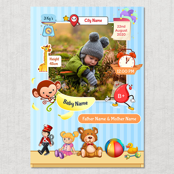 Custom Innocent Baby On A Treasure Hunt Design Acrylic Photo Frame