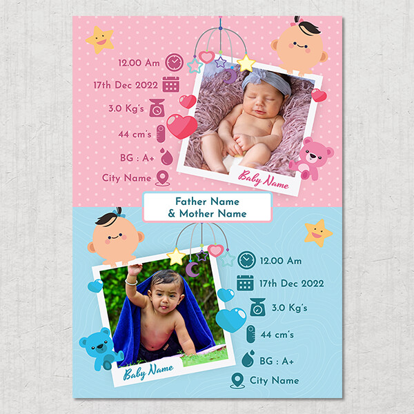 Custom Cute Twin Babies Humpty Dumpty Design Acrylic Photo Frame
