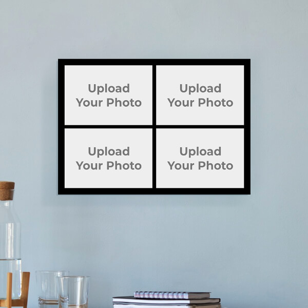 Custom 4 Pic Upload with Border Design: Landscape Acrylic Photo Frame with Image Printing – PrintShoppy Photo Frames