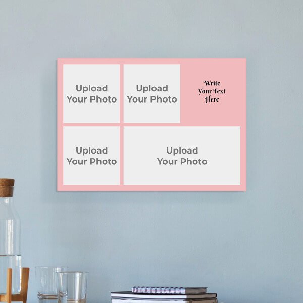 Custom Baby Pink 4 Pics with Text Design: Landscape Acrylic Photo Frame with Image Printing – PrintShoppy Photo Frames