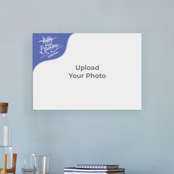 Custom Blue Wave Happy Birthday Frame Design: Landscape Acrylic Photo Frame with Image Printing – PrintShoppy Photo Frames