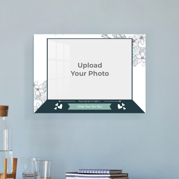Custom Hand Drawn Flowers Frame Design: Landscape Acrylic Photo Frame with Image Printing – PrintShoppy Photo Frames