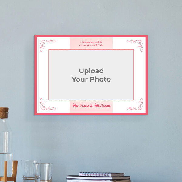 Custom Couple Rings with Quotation Design: Landscape Acrylic Photo Frame with Image Printing – PrintShoppy Photo Frames