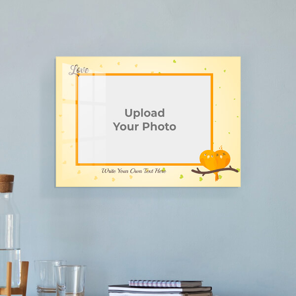 Custom Singing Love Birds Design: Landscape Acrylic Photo Frame with Image Printing – PrintShoppy Photo Frames