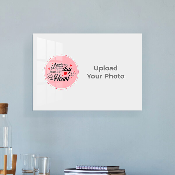 Custom Love Quotation with Dotted Circle Design: Landscape Acrylic Photo Frame with Image Printing – PrintShoppy Photo Frames
