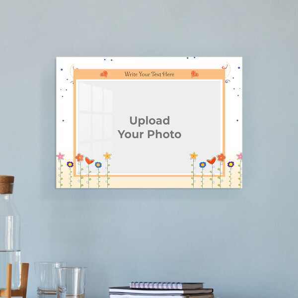 Custom Happy Birthday Wishes with Confetti Design: Landscape Acrylic Photo Frame with Image Printing – PrintShoppy Photo Frames