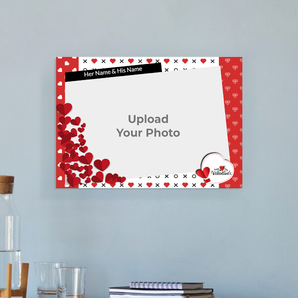 Custom Diamond Love Shapes Design: Landscape Acrylic Photo Frame with Image Printing – PrintShoppy Photo Frames