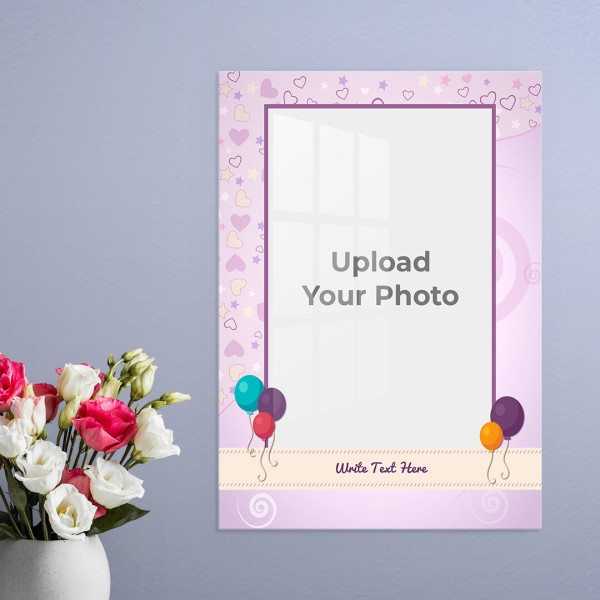 Custom Birthday Balloons Design: Portrait Acrylic Photo Frame with Image Printing – PrintShoppy Photo Frames