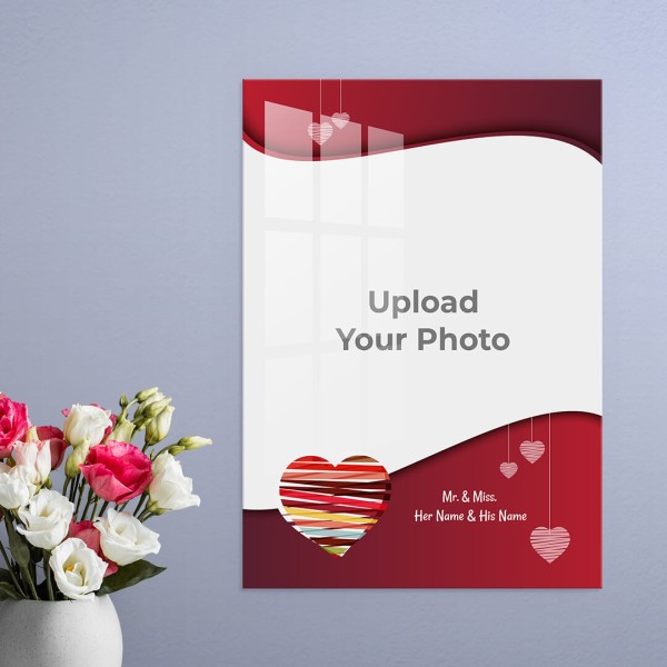 Custom Hanging Hearts Design: Portrait Acrylic Photo Frame with Image Printing – PrintShoppy Photo Frames