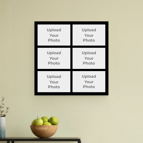 Custom 6 Pics Upload with Border Design: Square Acrylic Photo Frame with Image Printing – PrintShoppy Photo Frames