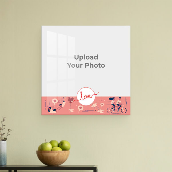 Custom Love Cycle Design: Square Acrylic Photo Frame with Image Printing – PrintShoppy Photo Frames