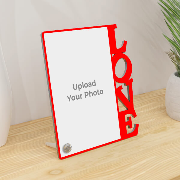 Custom True Love Portrait Image Upload Acrylic Photo Stand Design
