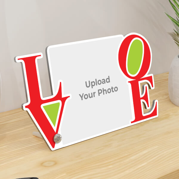 Custom Custom Square Image Photo Stand With Love Design