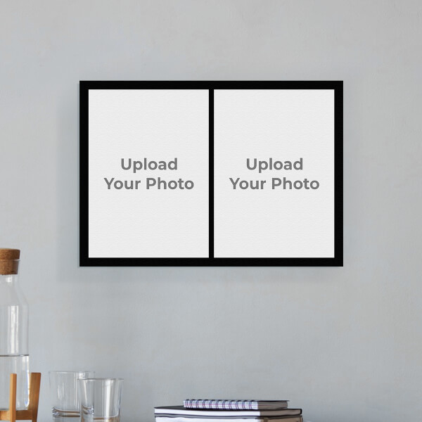 Custom 2 Pic Upload with Border Design: Landscape Aluminium Photo Frame with Image Printing – PrintShoppy Photo Frames