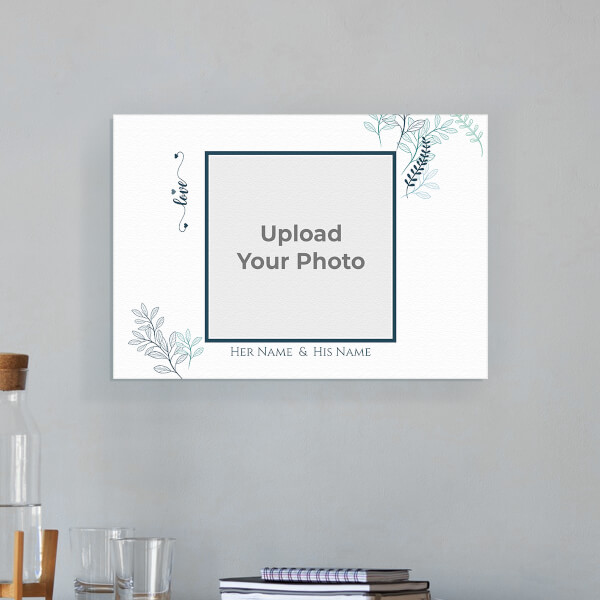 Custom Florals Love Frame Design: Landscape Aluminium Photo Frame with Image Printing – PrintShoppy Photo Frames
