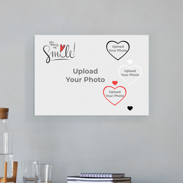 Custom You Make Me Smile Design: Landscape Aluminium Photo Frame with Image Printing – PrintShoppy Photo Frames