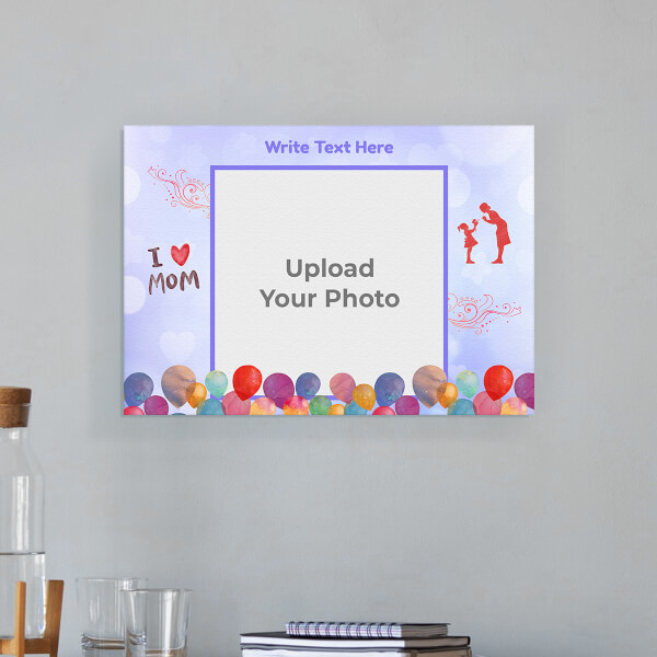 Custom Happy Birthday Mom Wishes with Watercolour Balloons Design: Landscape Aluminium Photo Frame with Image Printing – PrintShoppy Photo Frames