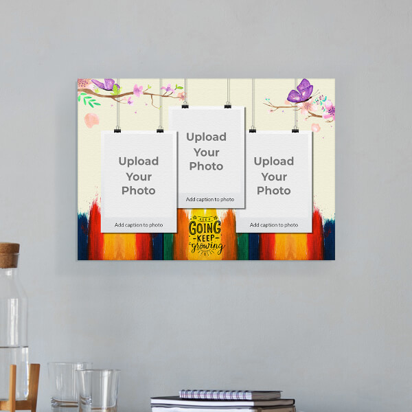 Custom Keep Going Keep Growing Quotation Design: Landscape Aluminium Photo Frame with Image Printing – PrintShoppy Photo Frames