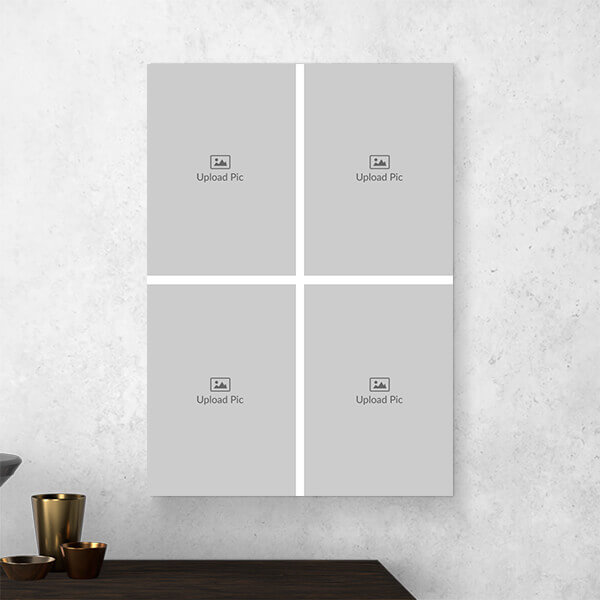 Custom 4 Pics Upload Design: Portrait Aluminium Photo Frame with Image Printing – PrintShoppy Photo Frames