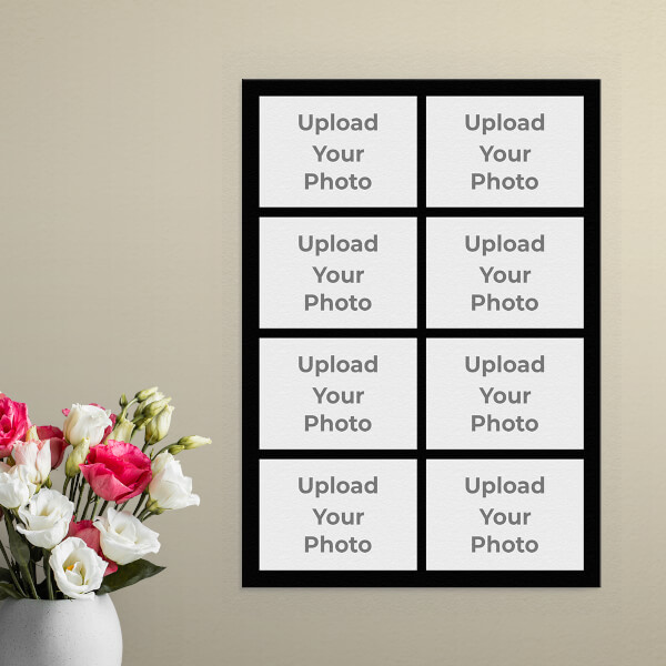 Custom 8 Pics Upload with Border Design: Portrait Aluminium Photo Frame with Image Printing – PrintShoppy Photo Frames