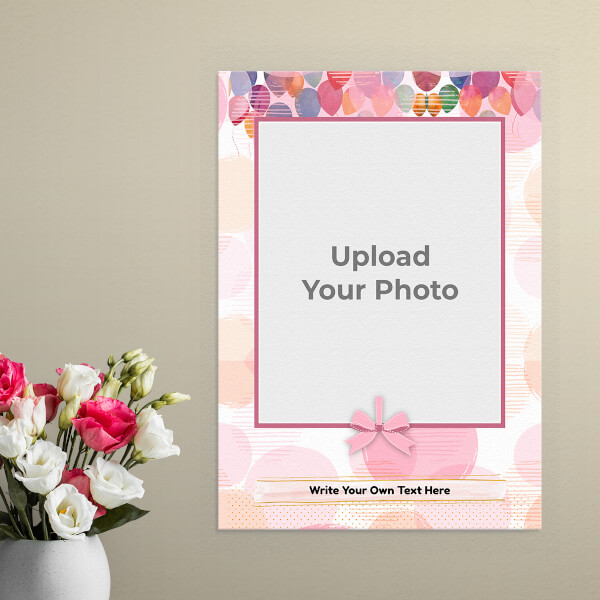 Custom Abstract Balloons with Ribbon Frame Design: Portrait Aluminium Photo Frame with Image Printing – PrintShoppy Photo Frames