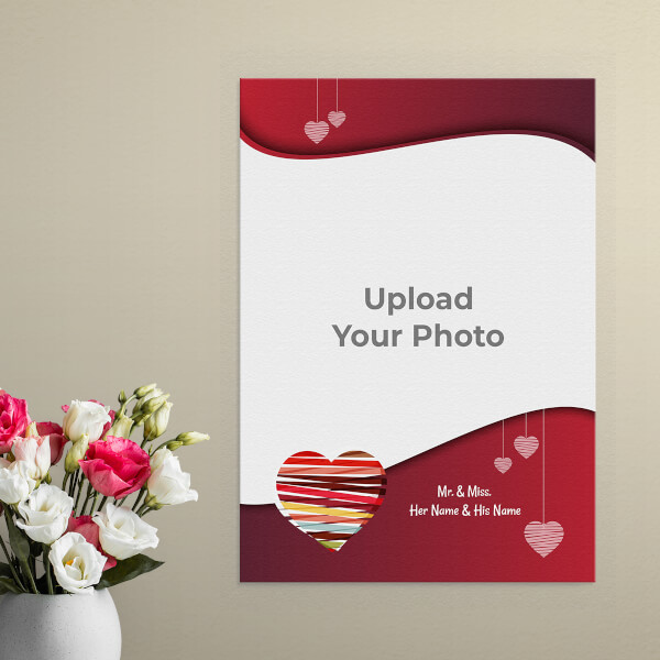 Custom Hanging Hearts Design: Portrait Aluminium Photo Frame with Image Printing – PrintShoppy Photo Frames