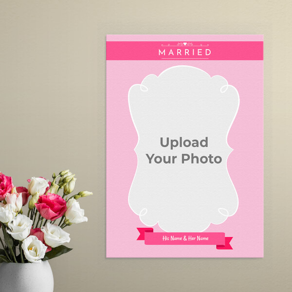 Custom Vintage Frame with Heart Symbols in Background Design: Portrait Aluminium Photo Frame with Image Printing – PrintShoppy Photo Frames