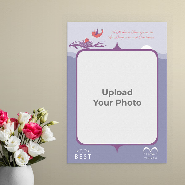 Custom Birds Nest with Best Mom Quotation Design: Portrait Aluminium Photo Frame with Image Printing – PrintShoppy Photo Frames