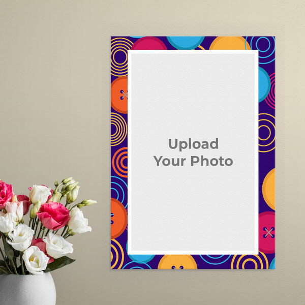 Custom Buttons Background Design: Portrait Aluminium Photo Frame with Image Printing – PrintShoppy Photo Frames