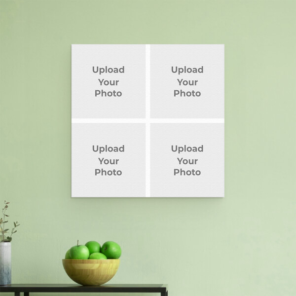 Custom 4 Pics Upload Design: Square Aluminium Photo Frame with Image Printing – PrintShoppy Photo Frames