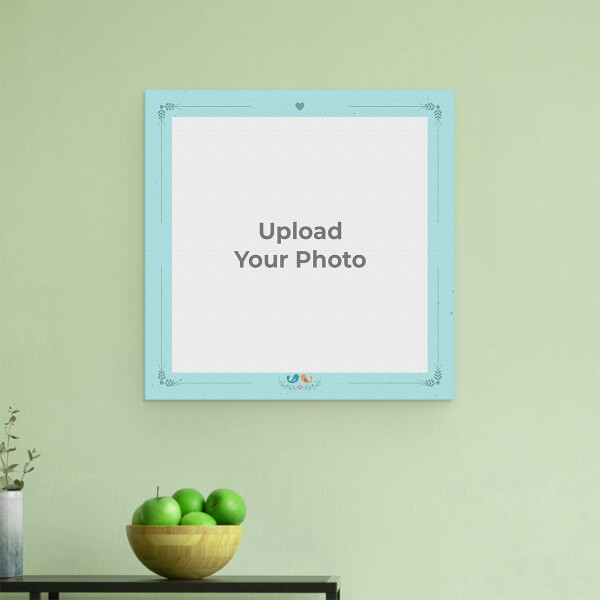 Custom Floral Border with Birds Nest: Square Aluminium Photo Frame with Image Printing – PrintShoppy Photo Frames
