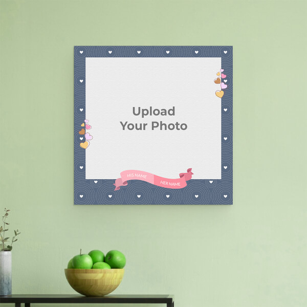 Custom Abstract Background with Love Hangings Frame Design: Square Aluminium Photo Frame with Image Printing – PrintShoppy Photo Frames