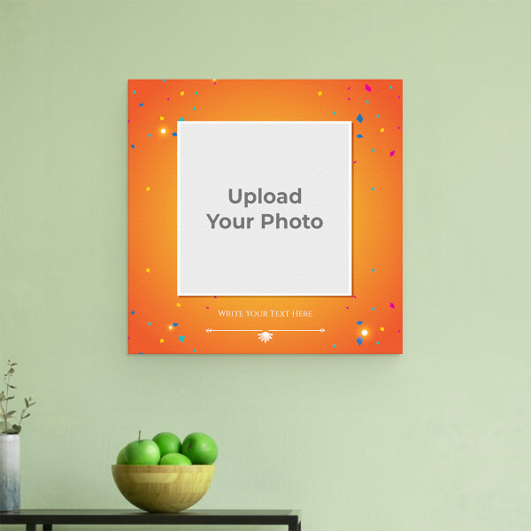 Custom Birthday Wishes with Confetti Design: Square Aluminium Photo Frame with Image Printing – PrintShoppy Photo Frames