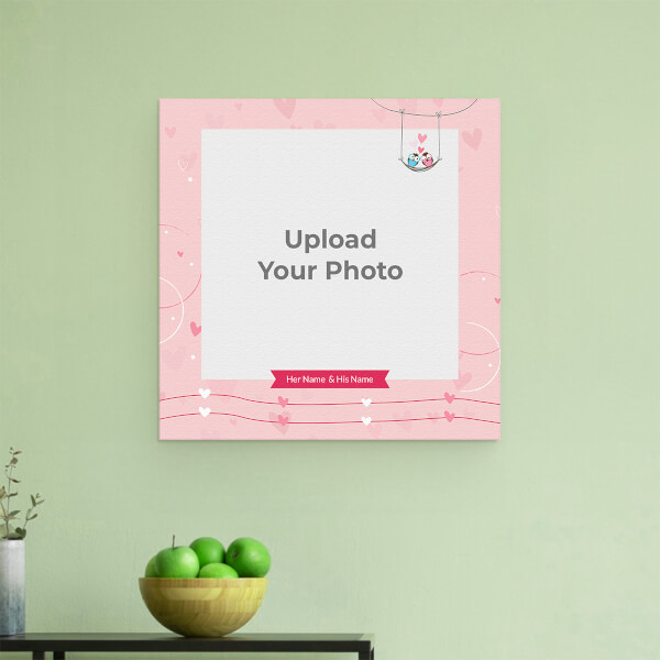 Custom Love Birds Design: Square Aluminium Photo Frame with Image Printing – PrintShoppy Photo Frames
