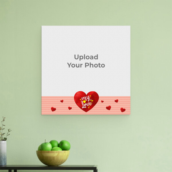 Custom Red Hearts with Love Design: Square Aluminium Photo Frame with Image Printing – PrintShoppy Photo Frames