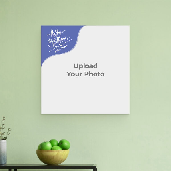Custom Blue Wave (Happy Birthday) Frame Design: Square Aluminium Photo Frame with Image Printing – PrintShoppy Photo Frames