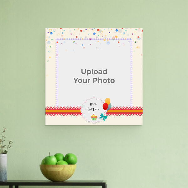 Custom Happy Birthday with Balloons: Square Aluminium Photo Frame with Image Printing – PrintShoppy Photo Frames