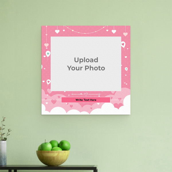 Custom Pink Background with Text: Square Aluminium Photo Frame with Image Printing – PrintShoppy Photo Frames