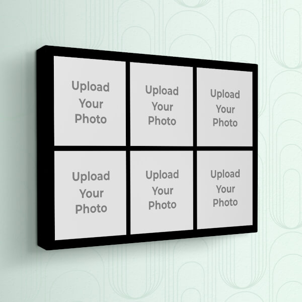Custom 6 Pic Upload with Border Design: Landscape canvas Photo Frame with Image Printing – PrintShoppy Photo Frames