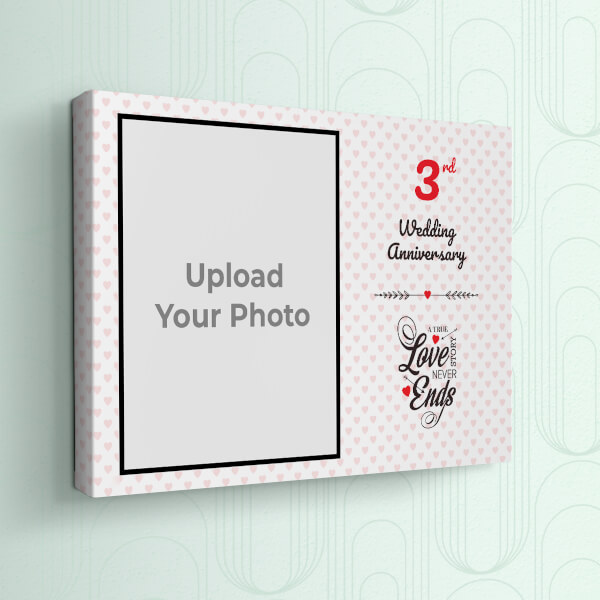 Custom A True Love Story Never Ends Quotation with Heart Border Design: Landscape canvas Photo Frame with Image Printing – PrintShoppy Photo Frames