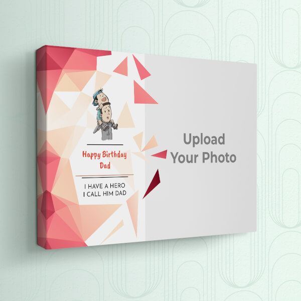 Custom Happy Birthday Daddy Design: Landscape canvas Photo Frame with Image Printing – PrintShoppy Photo Frames