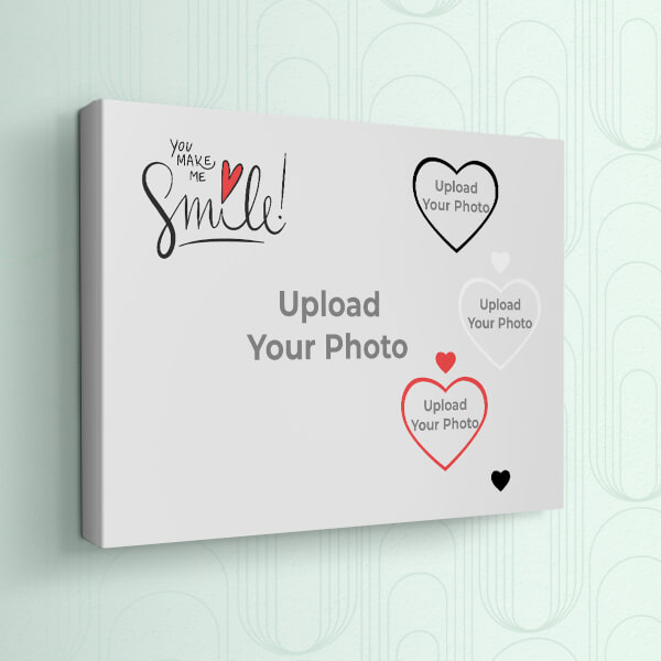 Custom You Make Me Smile Design: Landscape canvas Photo Frame with Image Printing – PrintShoppy Photo Frames