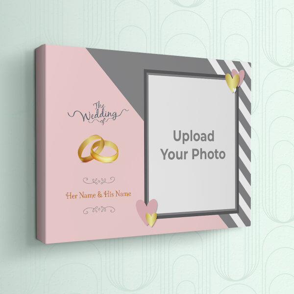 Custom Golden Rings and Golden Hearts Design: Landscape canvas Photo Frame with Image Printing – PrintShoppy Photo Frames