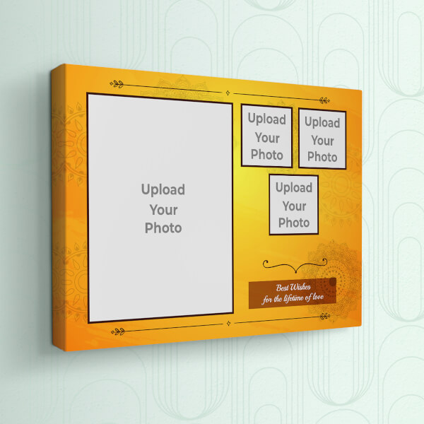Custom Lifetime of Love Wishes with Traditional Background Design: Landscape canvas Photo Frame with Image Printing – PrintShoppy Photo Frames
