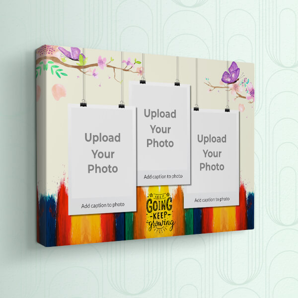 Custom Keep Going Keep Growing Quotation Design: Landscape canvas Photo Frame with Image Printing – PrintShoppy Photo Frames