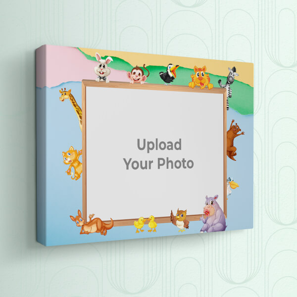 Custom Cartoon Animals Frame Design: Landscape canvas Photo Frame with Image Printing – PrintShoppy Photo Frames