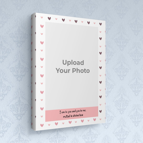 Custom Divine Love Quotation with Heart Symbols Border Design: Portrait canvas Photo Frame with Image Printing – PrintShoppy Photo Frames