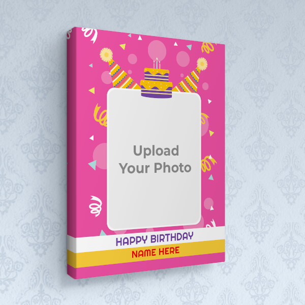 Custom Confetti Birthday Background Design: Portrait canvas Photo Frame with Image Printing – PrintShoppy Photo Frames