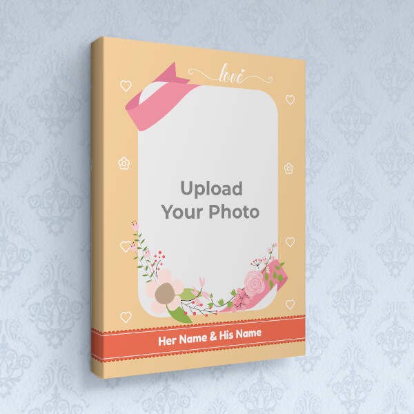 Custom Bouquet with Love Background Design: Portrait canvas Photo Frame with Image Printing – PrintShoppy Photo Frames